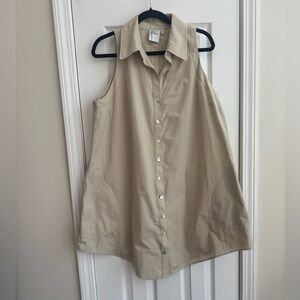 FINLEY Button Front & Back Sleeveless Swing Shirt Dress Size XL
